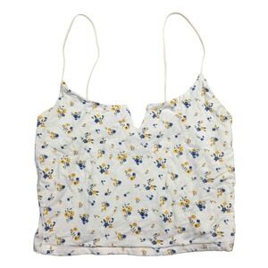PacSun Basics White Floral Cami Crop Top S Skater Preppy Crop Top Cute Beachy